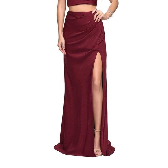 NWT La Femme 25731 Jersey Prom Dress Red Size 0 - Picture 4 of 5